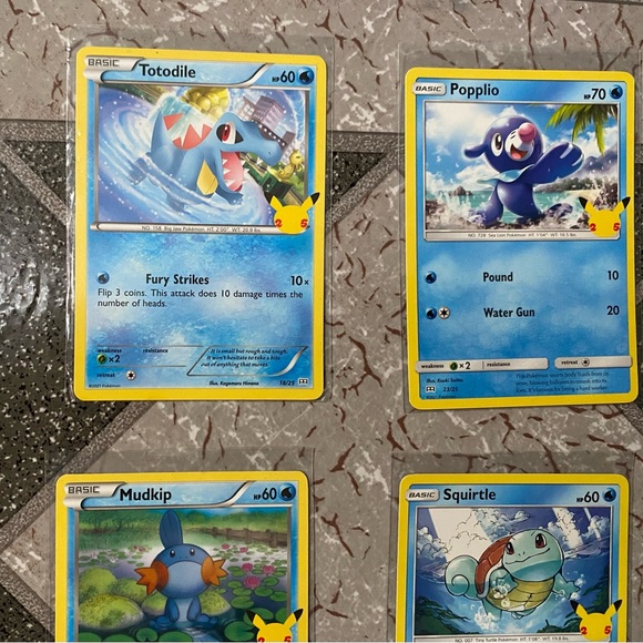 Pokemon McDonald's 25th anniversary Promo 4 card lot Totodile, Popplio, Mudkip, - Picture 2 of 6